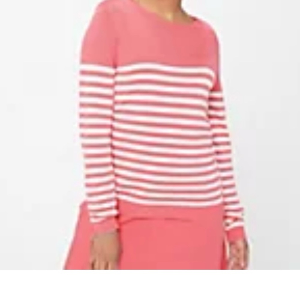 J Jason Wu Engineered Striped Sweater Bright Coral Sweater
